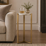 Modern European furniture - Round White Marble Drink Table - www.oroa.com