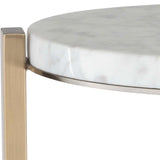 Modern European furniture - Round White Marble Drink Table - www.oroa.com