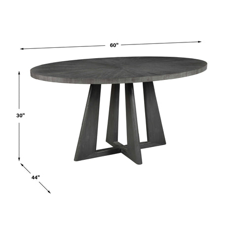 Modern European furniture - Oval Acacia Sunburst Dining Table - www.oroa.com