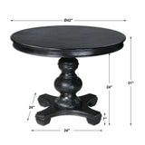 Black Baluster Round Dining Table by Uttermost Brynmore, alternate view 5