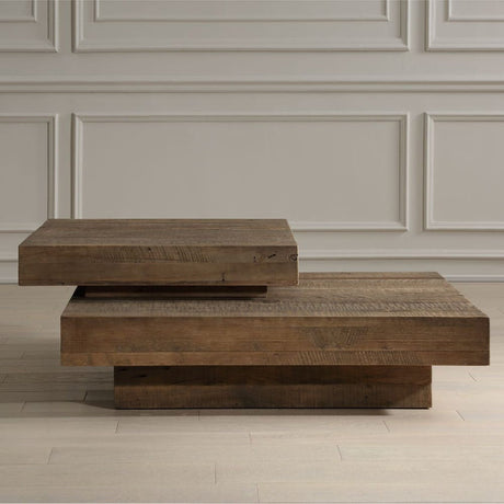 2-Layer Natural Oak Coffee Table by Uttermost Rustic, alternate view 9