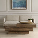 2-Layer Natural Oak Coffee Table by Uttermost Rustic, alternate view 2