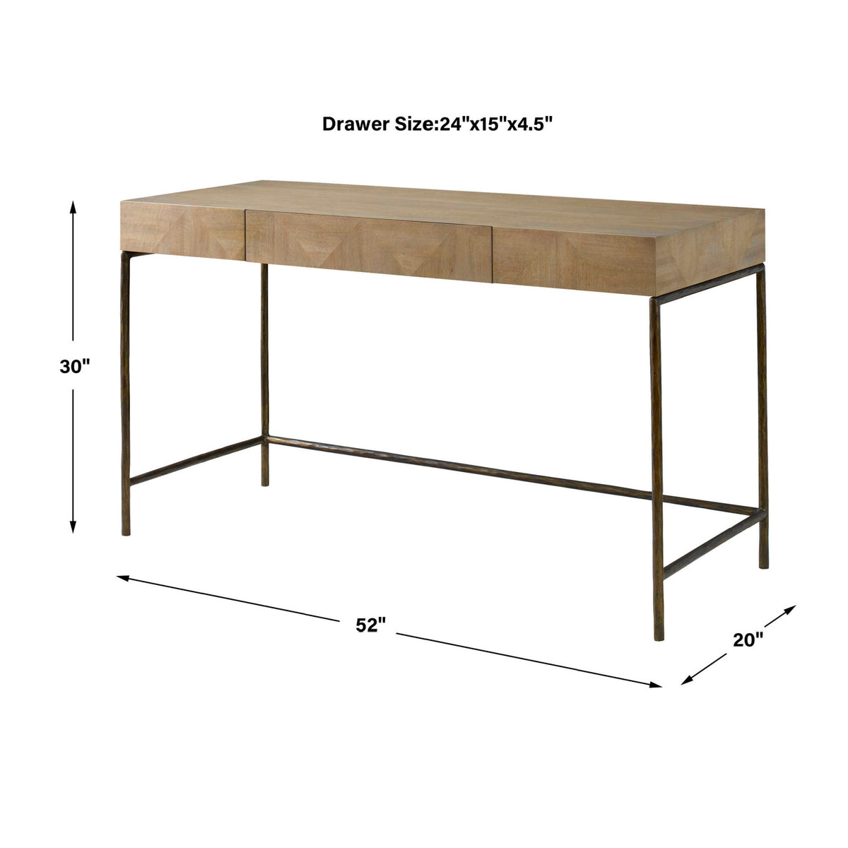 Modern European furniture - Primavera Wood 1-Drawer Desk - www.oroa.com