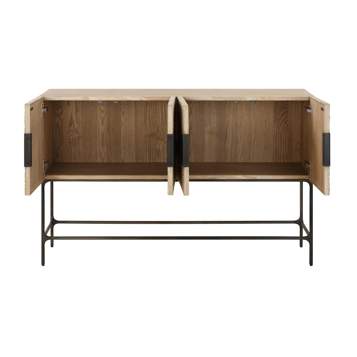 Elm Veneer 4-Door Cabinet by Uttermost Lunar, alternate view 4
