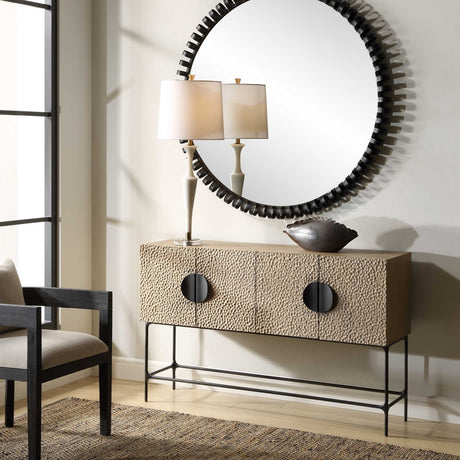 Elm Veneer 4-Door Cabinet by Uttermost Lunar, alternate view 9