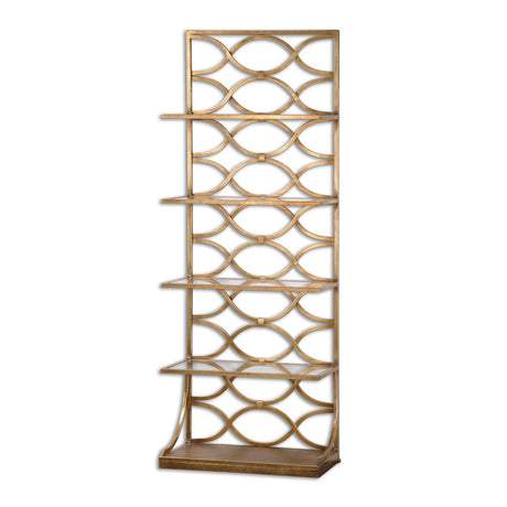 Modern European furniture - Gold Fretwork Bookshelf - www.oroa.com