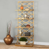 Modern European furniture - Gold Fretwork Bookshelf - www.oroa.com