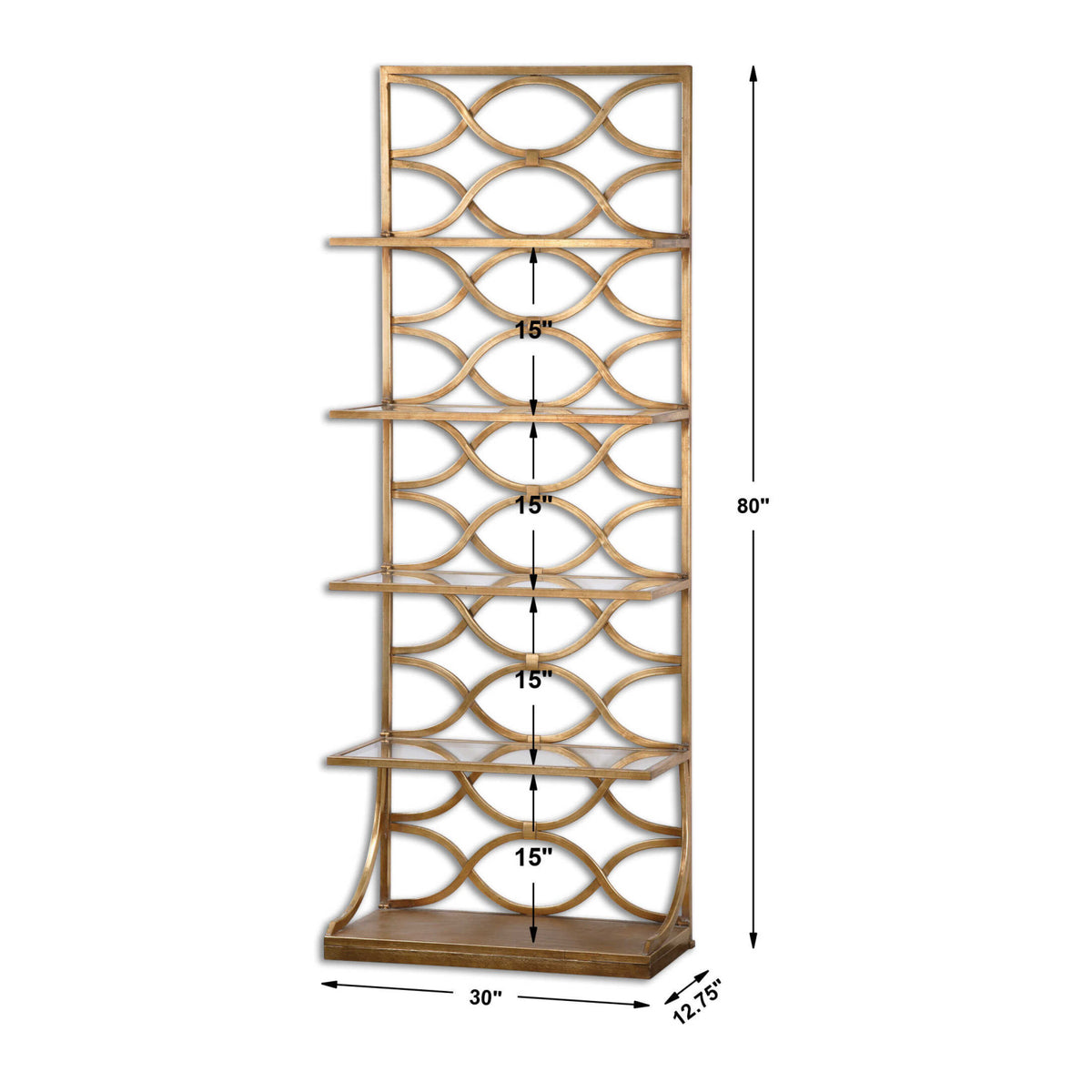 Modern European furniture - Gold Fretwork Bookshelf - www.oroa.com