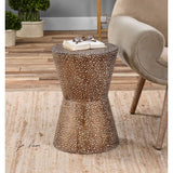Hammered Bronze Hourglass Accent Table by Uttermost Cutler, alternate view 4