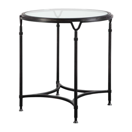 Black Steel Framed Side Table by Uttermost Samson