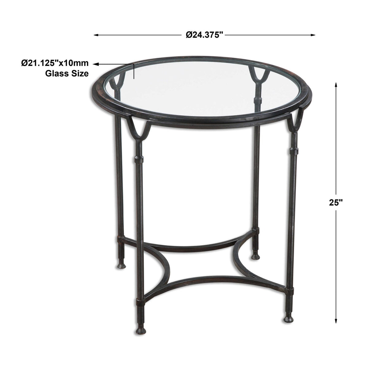 Black Steel Framed Side Table by Uttermost Samson, alternate view 4