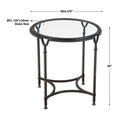 Black Steel Framed Side Table by Uttermost Samson, alternate view 4