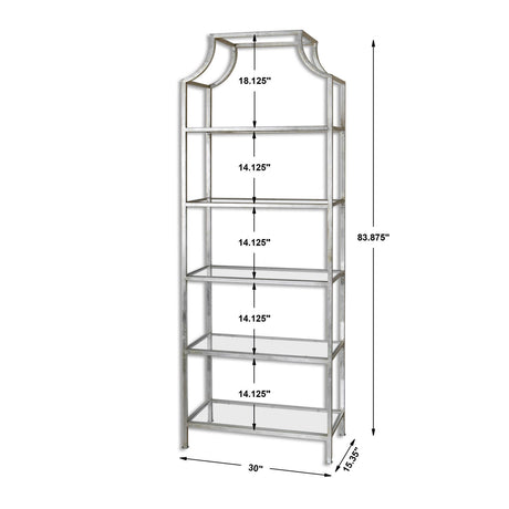 Modern European furniture - Silver Leaf Glass Bookshelf - www.oroa.com