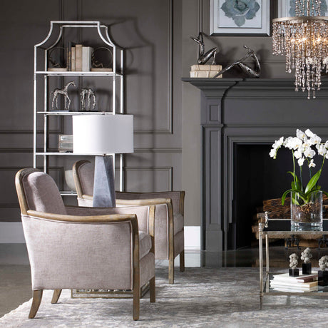 Modern European furniture - Silver Leaf Glass Bookshelf - www.oroa.com