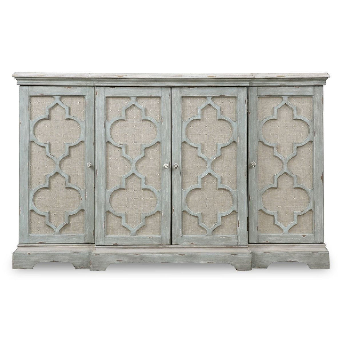 Gray Open-Carved 4-Door Cabinet by Uttermost Sophie, alternate view 3