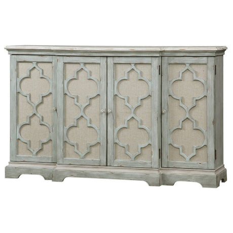 Gray Open-Carved 4-Door Cabinet by Uttermost Sophie