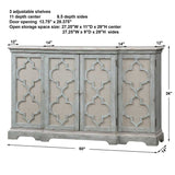 Gray Open-Carved 4-Door Cabinet by Uttermost Sophie, alternate view 7