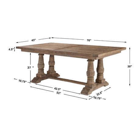 Modern European furniture - Solid Wood Rectangular Dining Table - www.oroa.com