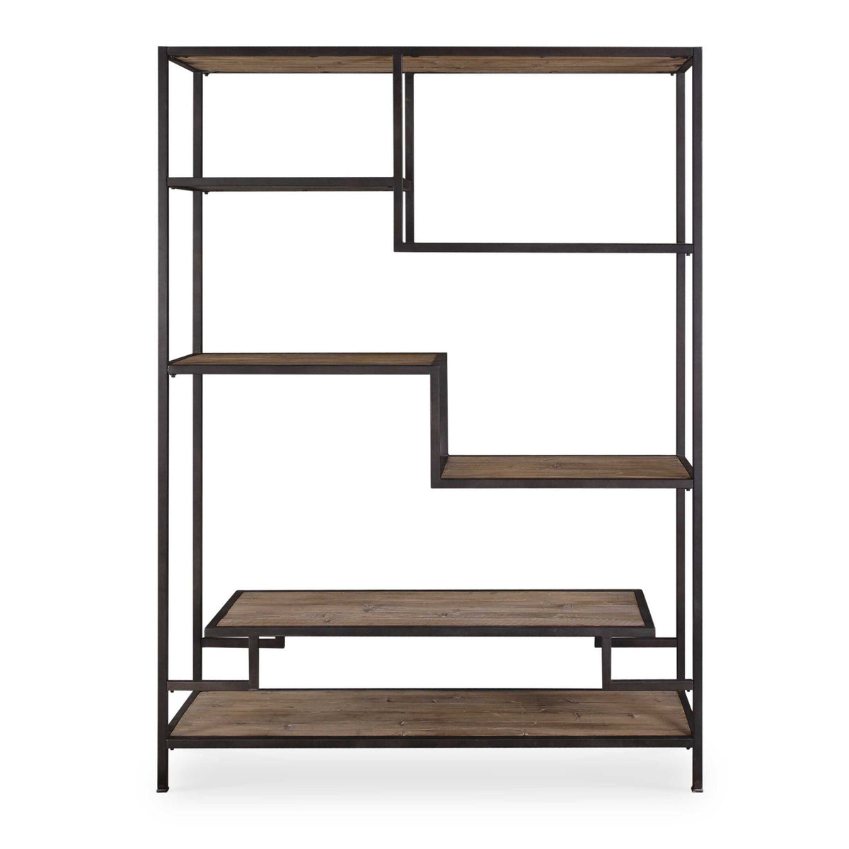 Modern European furniture - Pine Wood Staggered-Shelf Bookcase - www.oroa.com