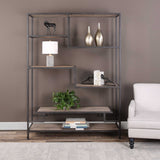 Modern European furniture - Pine Wood Staggered-Shelf Bookcase - www.oroa.com