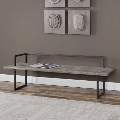 Solid Fir Wood Bench by Uttermost Herbert, alternate view 2