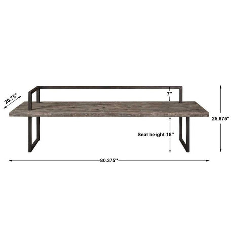 Solid Fir Wood Bench by Uttermost Herbert, alternate view 4