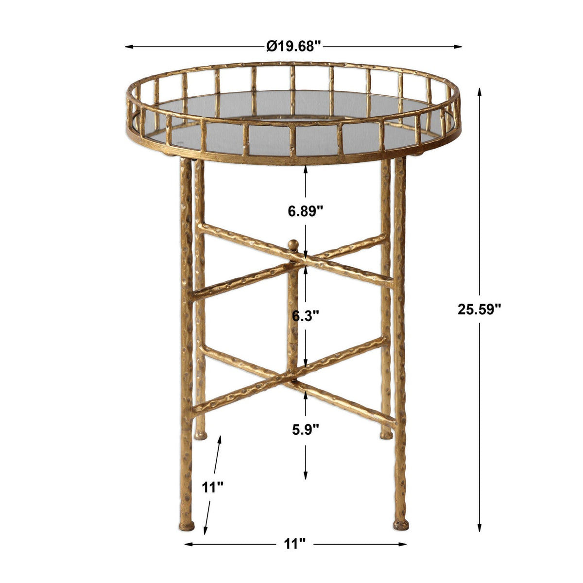 Gold Framed Mirror Accent Table by Uttermost Tilly, alternate view 4