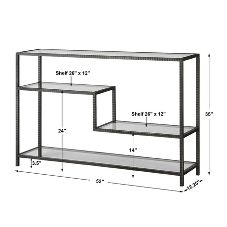 Black Iron Multilayered Console Table by Uttermost Leo, alternate view 6