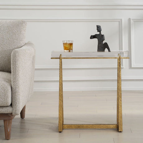 Modern European furniture - Crystal Top Accent Table - www.oroa.com