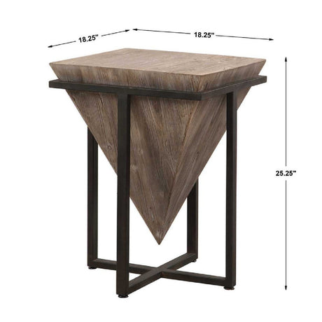 Modern European furniture - Fir Wood Pyramid Side Table - www.oroa.com