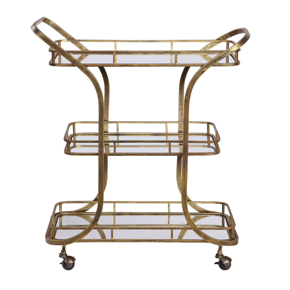 Modern European furniture - 3-Shelves Mirrored Serving Cart - www.oroa.com