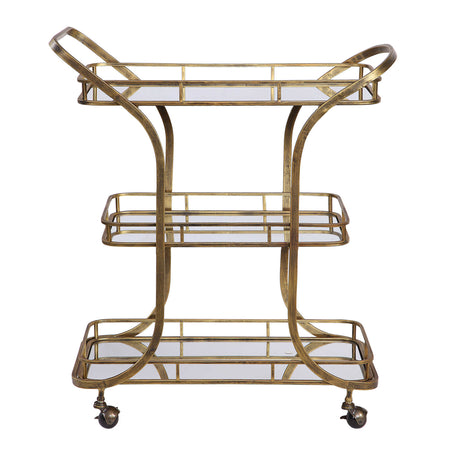 Modern European furniture - 3-Shelves Mirrored Serving Cart - www.oroa.com