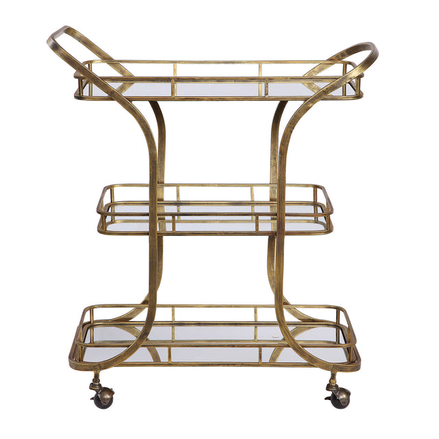 Modern European furniture - 3-Shelves Mirrored Serving Cart - www.oroa.com