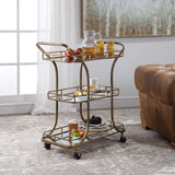 Modern European furniture - 3-Shelves Mirrored Serving Cart - www.oroa.com