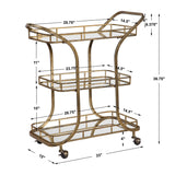 Modern European furniture - 3-Shelves Mirrored Serving Cart - www.oroa.com