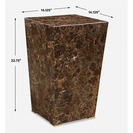 Modern European furniture - Emperador Brown Marble Accent Table - www.oroa.com