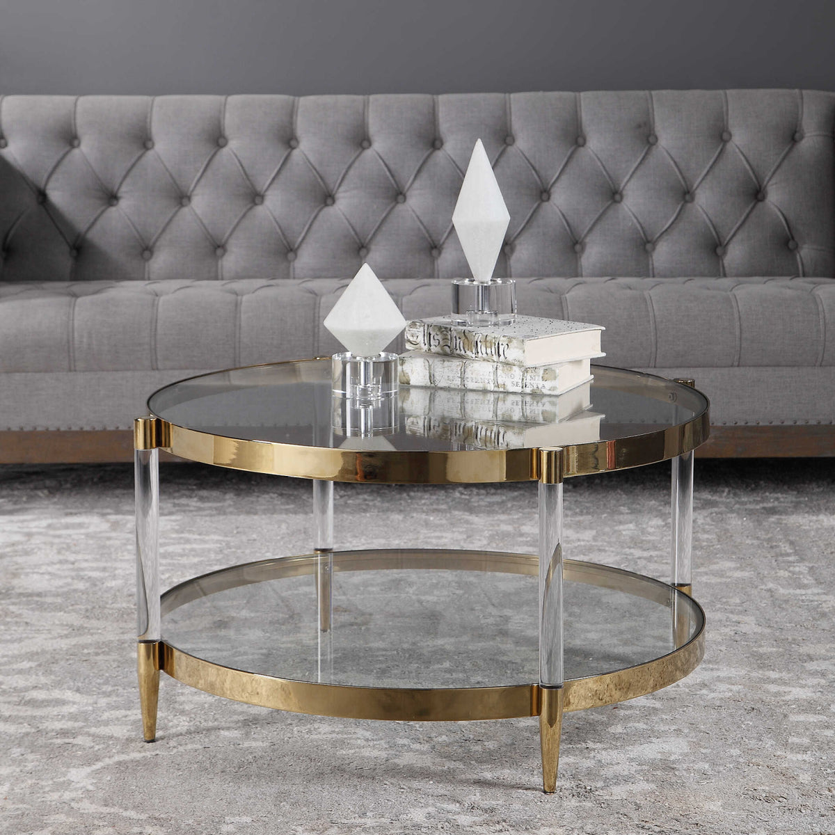 Modern European furniture - Round Glass Coffee Table - www.oroa.com