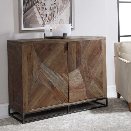 2-Door Marquetry Wooden Cabinet by Uttermost Evros, alternate view 7