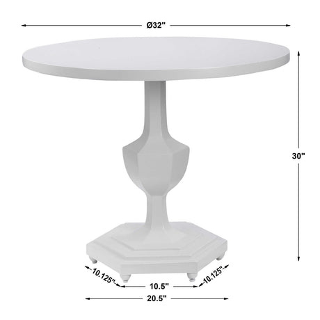 Modern European furniture - Gloss White Round Foyer Table - www.oroa.com