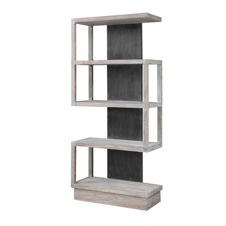 Modern European furniture - Gray Elm Veneer Bookcase - www.oroa.com