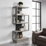 Modern European furniture - Gray Elm Veneer Bookcase - www.oroa.com