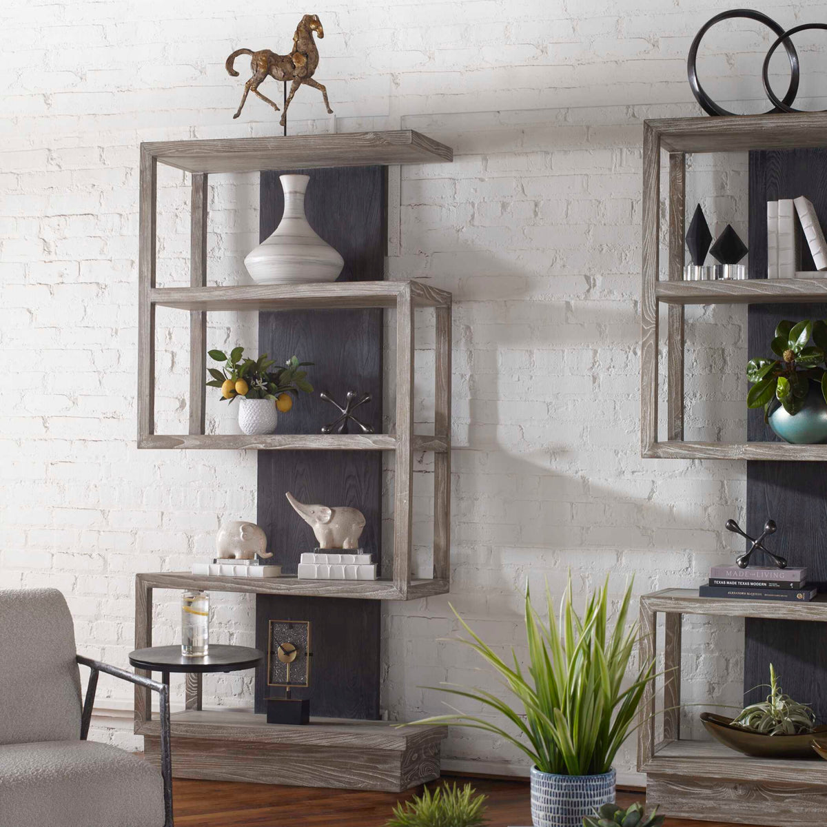 Modern European furniture - Gray Elm Veneer Bookcase - www.oroa.com