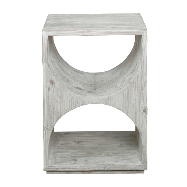 Modern European furniture - Carved Fir Wood Side Table - www.oroa.com