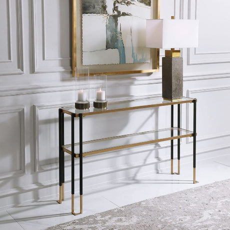 Gold Leaf Console Table by Uttermost Kentmore, alternate view 2