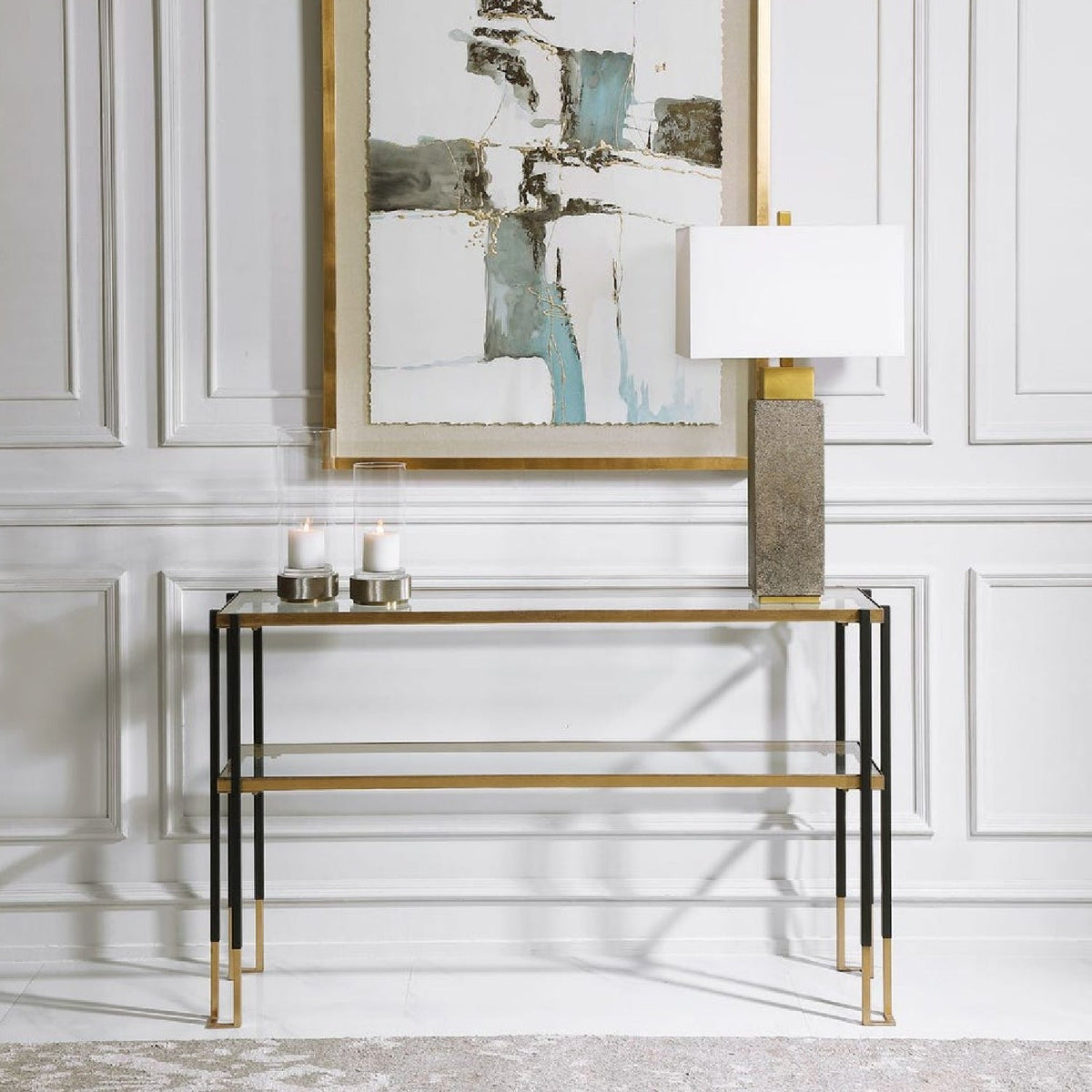 Gold Leaf Console Table by Uttermost Kentmore, alternate view 6