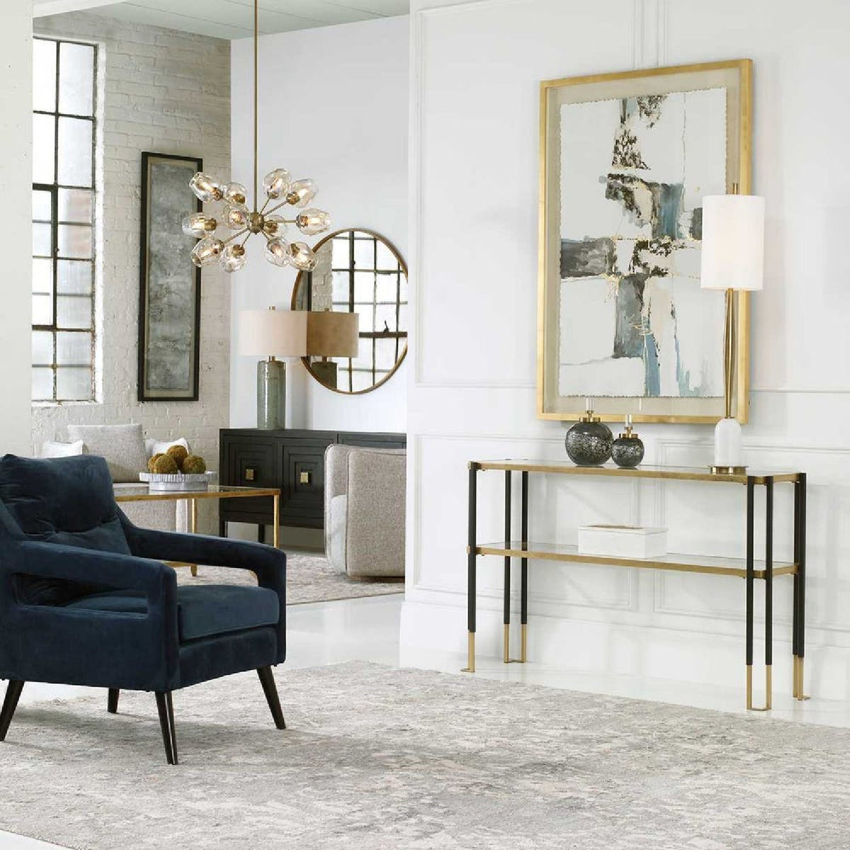Gold Leaf Console Table by Uttermost Kentmore, alternate view 7