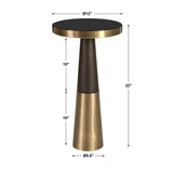 Black Glass Accent Table by Uttermost Fortier, alternate view 5