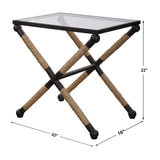 Modern European furniture - Iron Framed Glass Accent Table - www.oroa.com