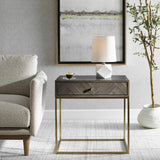 Modern European furniture - Oak Herringbone 1-Drawer Side Table - www.oroa.com