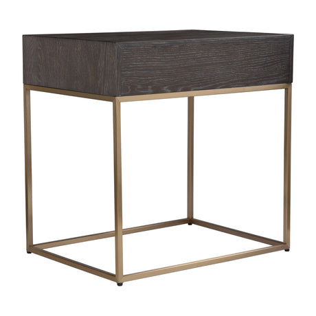 Modern European furniture - Oak Herringbone 1-Drawer Side Table - www.oroa.com